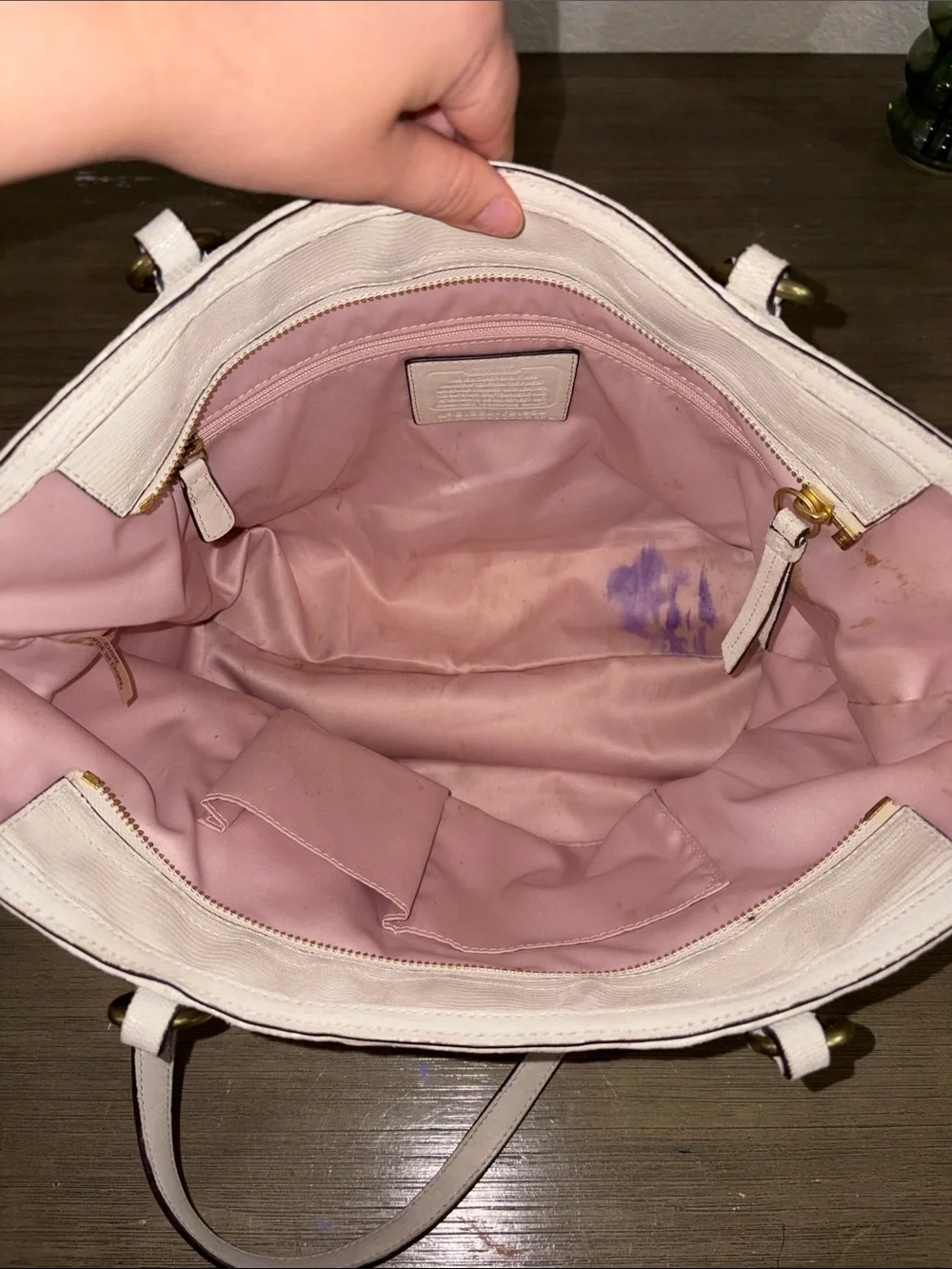 COACH ALEXANDRA PYTHON STRAW TOTE BAG F21959 CREAM/TAN